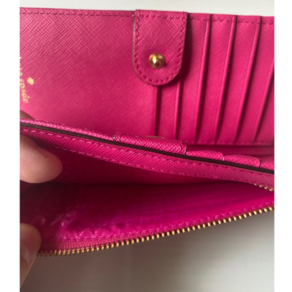NWOT Kate Spade New York Slim Bifold Wallet - Electric Pink - Picture 4 of 6